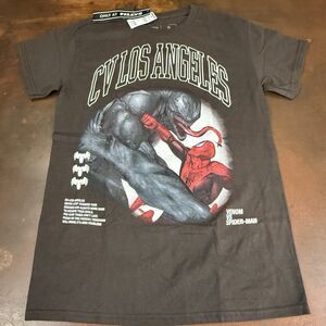 Marvel CV Los Angeles LA Spider-Man Vs Venom Big Print Graphic Sml Brown T-Shirt